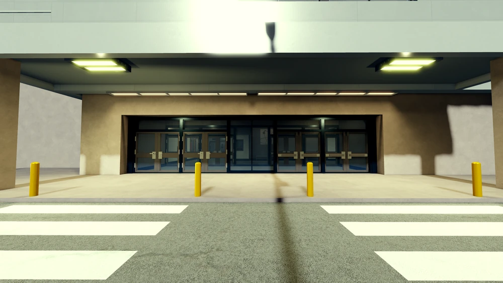 Entrance to the facility